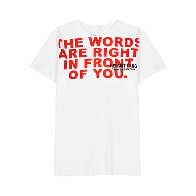 Shop Helmut Lang Standard Printed Cotton T-shirt In White