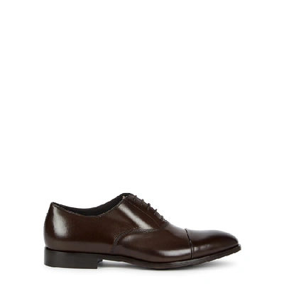 Shop Paul Smith Brent Dark Brown Leather Oxford Shoes