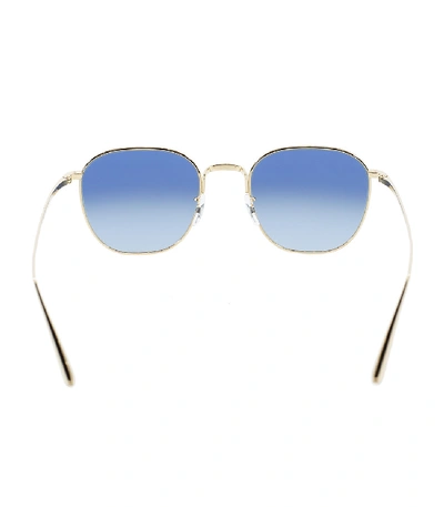 Shop Oliver Peoples The Row Board Meeting 2 Sunglasses - Gold And Blue In Blue/gld