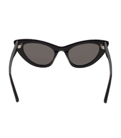 Shop Saint Laurent Lily Black Cat-eye Sunglasses