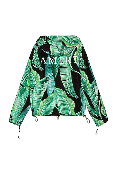 Shop Amiri Banana Leaves Hooded Parka In Black