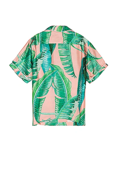 Shop Amiri Banana Leaves Short Sleeves Pajama Shirt In Peach