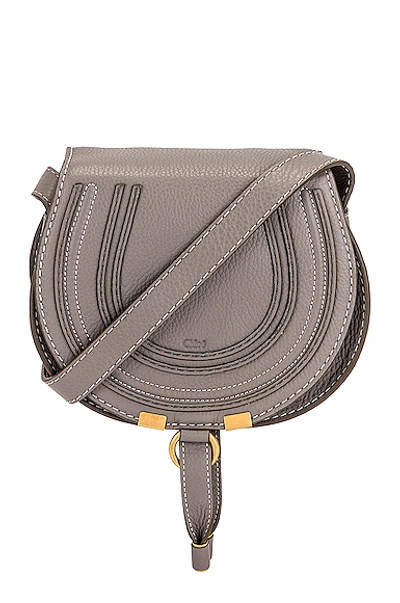 Shop Chloé Small Marcie Crossbody Bag In Cashmere Grey