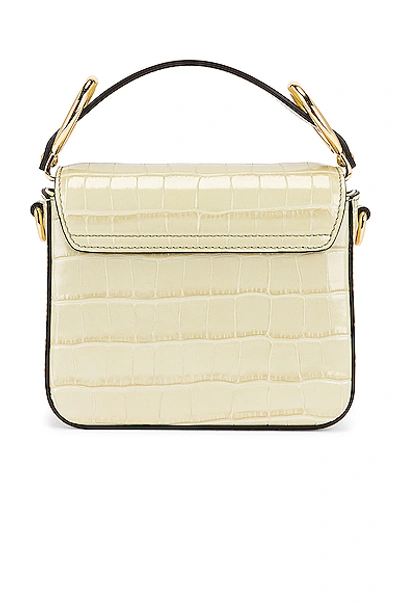 Shop Chloé Mini C Embossed Croc Box Bag In Light Eucalyptus