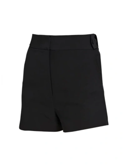Shop Milly Cady Aria Button Shorts In Black