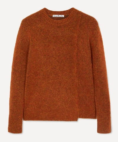 Shop Acne Studios Kerna Fluffy Knit Sweater In Pumpkin Orange