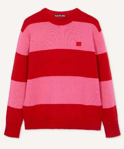 Shop Acne Studios Nimah Block-stripe Knit Sweater In Red