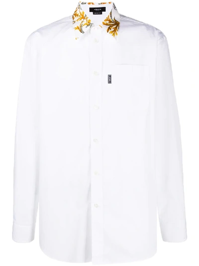 Shop Versace Printed Acanthus Shirt In White