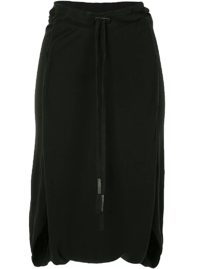 Shop Boris Bidjan Saberi Cotton Drop-crotch Drawstring Shorts In Black