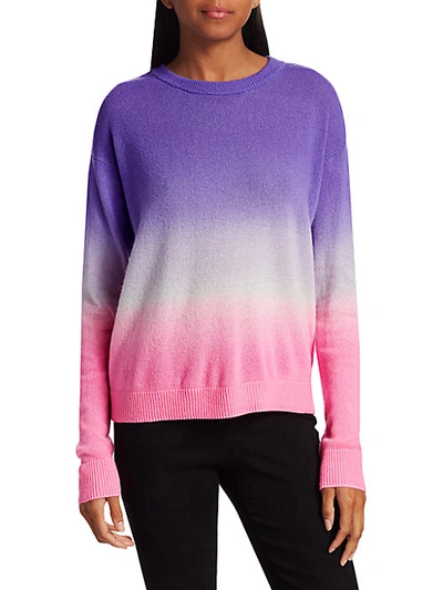 Shop Alice And Olivia Gleeson Dip-dye Pullover In Lavender Violet Neon Pink