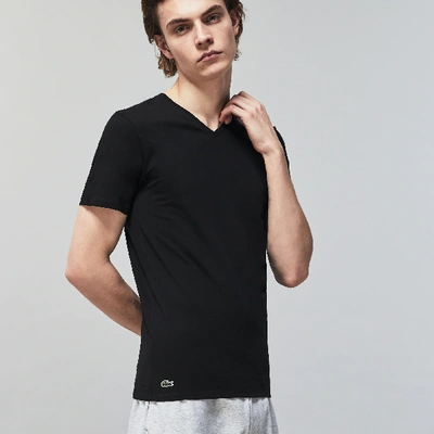 Shop Lacoste Men's 3-pack Loungewear T-shirts - Xs In Black