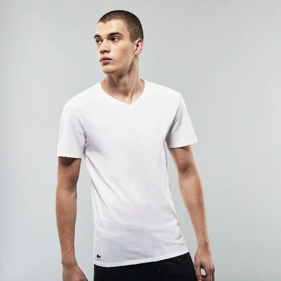 Shop Lacoste Men's 3-pack Loungewear T-shirts - Xl In White