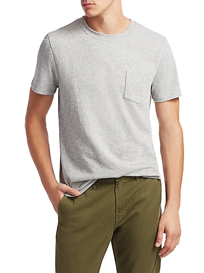 Shop 7 For All Mankind Boxer Cotton Pocket Tee In Heather Grey