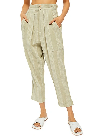 Shop Free People Semi Sweet Cropped Pants In Sage Combo