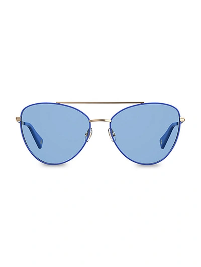 Shop Moschino 59mm Aviator Sunglasses In Azure