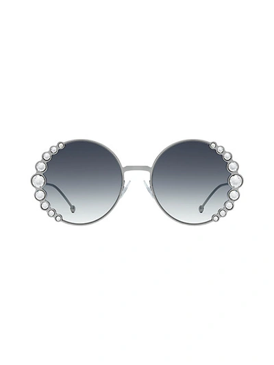Shop Fendi 58mm Oversized Round Swarovski Crystal Sunglasses In Pink
