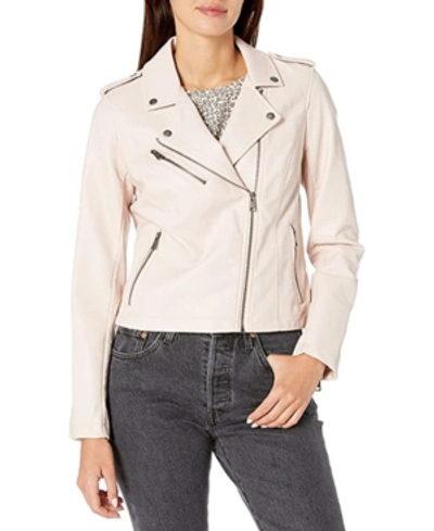 Shop Levi's Women's Faux-leather Moto Jacket In Peach Blush