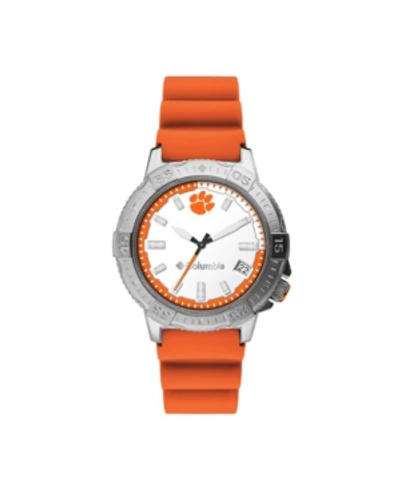 Shop Columbia Men's Peak Patrol Clemson Silicone Strap Watch 45mm In Orange