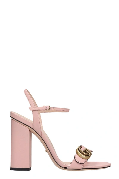 Shop Gucci Sandals In Rose-pink Leather In Rosa