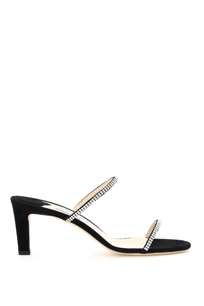 Shop Jimmy Choo Brea Mules 65 With Crystals In Black Crystal (black)
