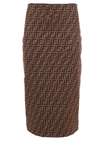 Shop Fendi Skirt In Marrone