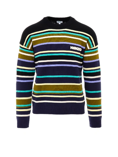 Shop Kenzo Striped Jumper Sweater In Nero