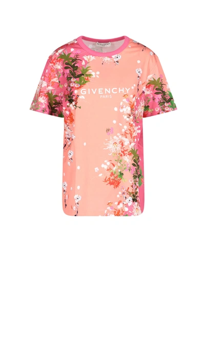Shop Givenchy Blossom Print T-shirt In Rosa