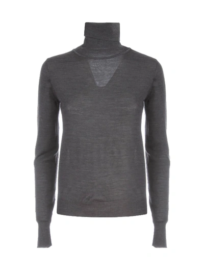 Shop Nuur High Neck 100% Merino Wool Sweater In Antracite
