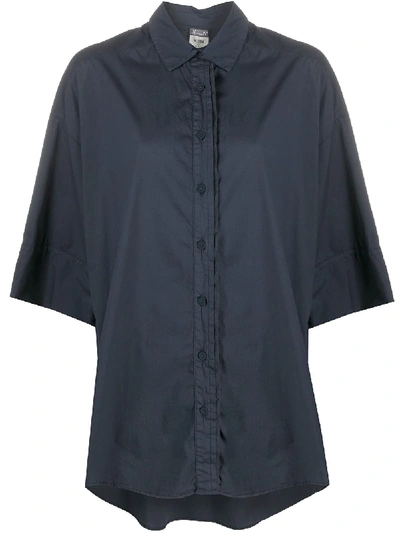 Shop Kristensen Du Nord Oversized High Low Shirt In Blue