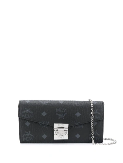 Shop Mcm Patricia Logo-print Crossbody Bag In Black