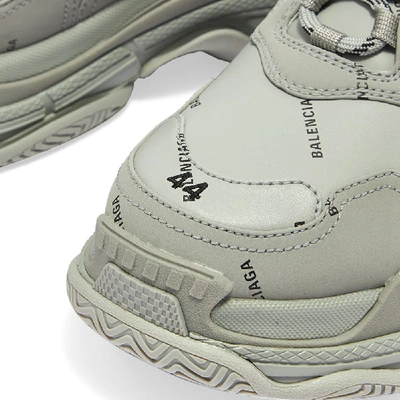 Shop Balenciaga All Over Logo Triple S Sneaker In Grey