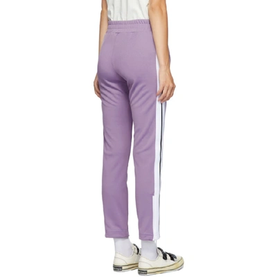 Shop Palm Angels Purple Classic Track Pants In Lilac/white