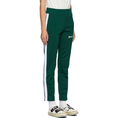 Shop Palm Angels Green Classic Track Pants In Green/white