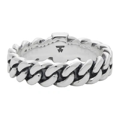 Shop Tom Wood Silver Chain Ring Slim Spinel Ring