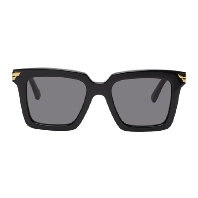 Shop Bottega Veneta Black Square Sunglasses In 001 Black
