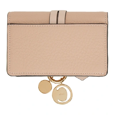 Shop Chloé Chloe Pink Alphabet Card Holder In 24l Blushnu