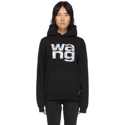 Shop Alexander Wang Black Money Logo Hoodie In 001 Black