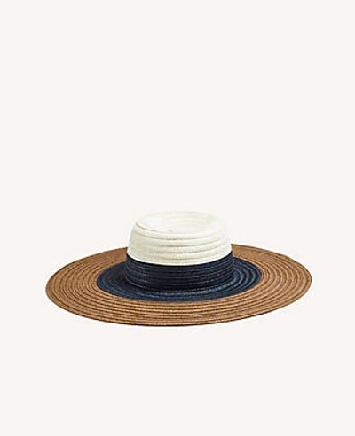 Shop Ann Taylor Colorblock Straw Sun Hat In Multi