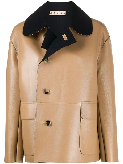 Shop Marni Two-tone Jacket In Neutrals