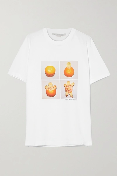 Shop Stella Mccartney + Net Sustain Printed Organic Cotton-jersey T-shirt In White