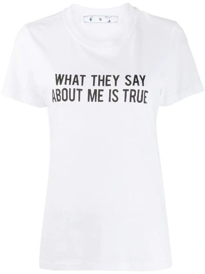 Shop Off-white Quote Print T-shirt In White