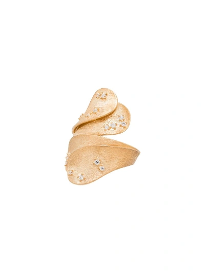 Shop Apples & Figs Waves In The Moonlight Gold-plated Ring In Metallic