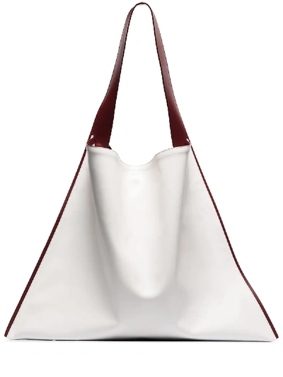 Shop Jil Sander Border Tote Bag In White