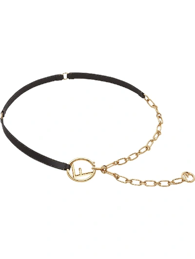 Shop Fendi Chain Calf Leather Belt In Black