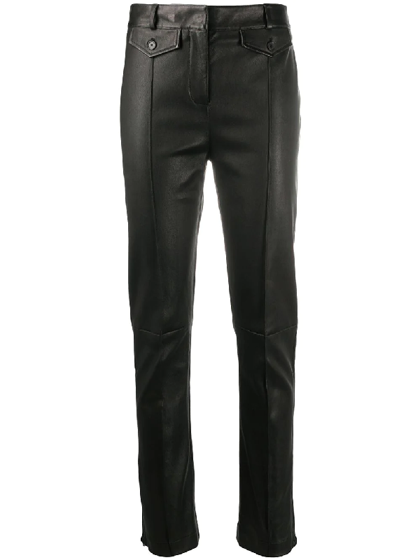 Tom Ford Slim-fit Leather Trousers In Black | ModeSens