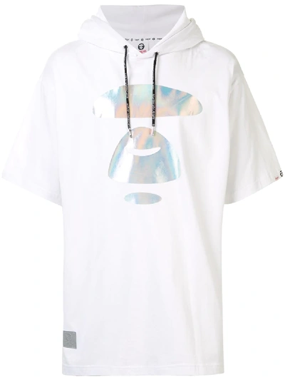 Shop Aape By A Bathing Ape Logo Hoodie In White