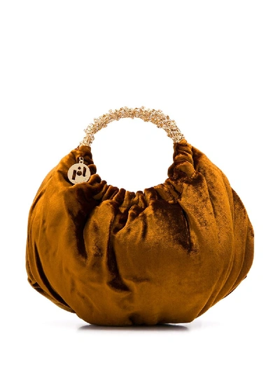 Shop Rosantica Impero Crystal-embellished Bag In Brown