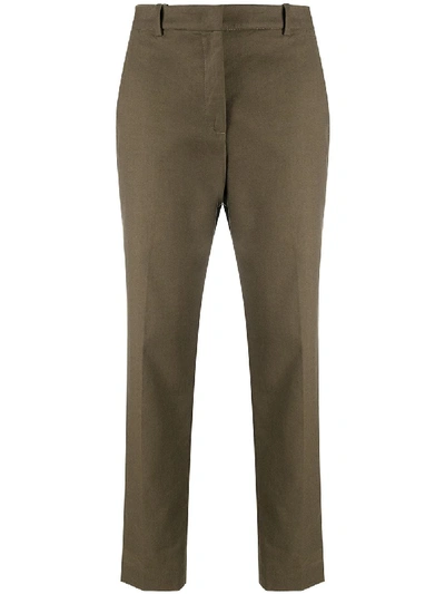 Shop Aspesi Tapered-leg Tailored Trousers In Green
