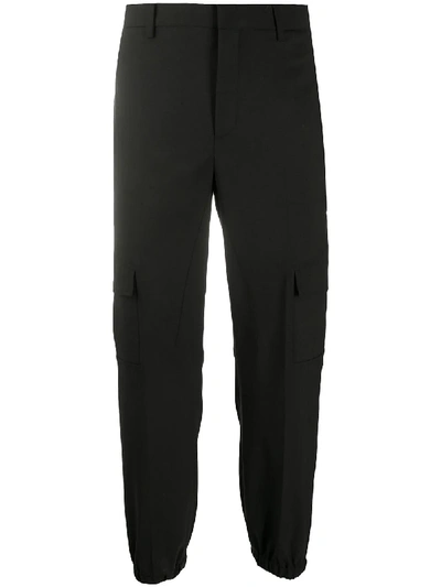 Shop Neil Barrett Cropped Mid-rise Tailored Trousers In Black
