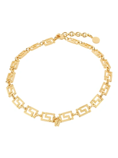 Shop Versace Gold-tone Greca Chain Necklace